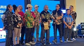 Pengurus baru Asosiasi Media Siber Indonesia (AMSI) Wilayah Tanah Papua periode 2025–2028. (Foto: Galeri Papua/Endy Langobelen)