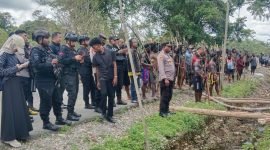 Suasana di Distrik Kwamki Narama, tepatnya di Kampung Amole yang menjadi titik bentrok dua kelompok warga. (Foto: Istimewa/Dok. Polsek Kwamki Narama)