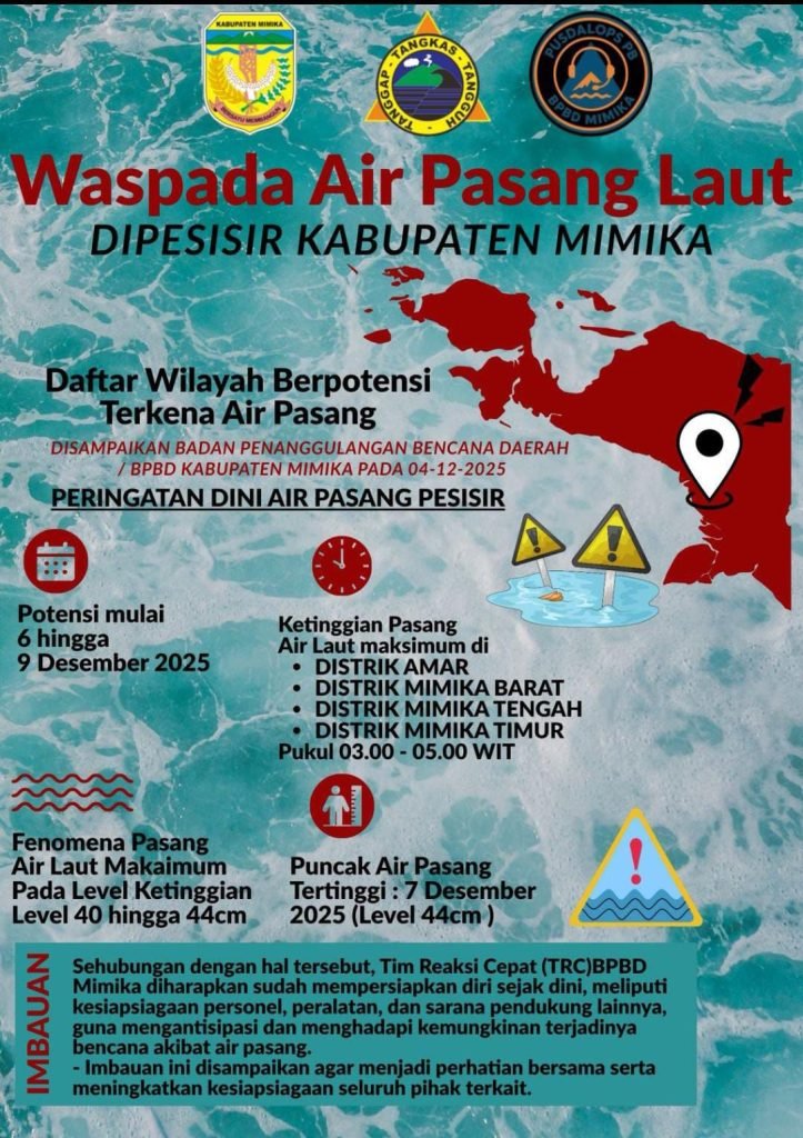 Flyer imbauan waspada pasang air laut yang beredar sebelumnya. (Foto: Istimewa)