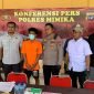 Pelaku dihadirkan dalam konferensi pers di Mapolres Mimika, Jalan Agimuga Mile 32, Distrik Kuala Kencana, Mimika, Papua Tengah, Selasa (9/12/2025). (Foto: Galeri Papua/Ahmad)