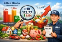 Ilustrasi inflasi di Mimika. (Foto: Galeri Papua/Endy Langobelen regenerated by OpenAI)