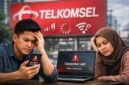Ilustrasi jaringan internet Telkomsel down. (Foto: Galeri Papua/Endy Langobelen regenerated by OpenAI)
