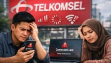 Ilustrasi jaringan internet Telkomsel down. (Foto: Galeri Papua/Endy Langobelen regenerated by OpenAI)
