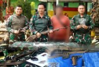 Koops Swasembada mengamankan dua pucuk senjata api beserta sepuluh butir munisi saat melaksanakan patroli pengamanan wilayah di Kampung Mosso, Distrik Muara Tami, Kota Jayapura, Jumat (6/2/2026). (Foto: Istimewa/Koops Swasembada)
