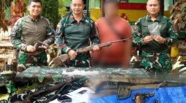 Koops Swasembada mengamankan dua pucuk senjata api beserta sepuluh butir munisi saat melaksanakan patroli pengamanan wilayah di Kampung Mosso, Distrik Muara Tami, Kota Jayapura, Jumat (6/2/2026). (Foto: Istimewa/Koops Swasembada)