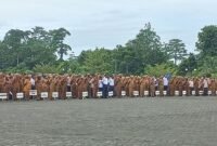 Apel Gabungan OPD di Halaman Kantor Pusat Pemerintahan Kabupaten Mimika, Senin (9/2/2026). (Foto: Istimewa/Hayun)