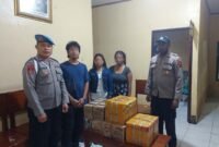 Barang bukti yang diamankan bersama pembawa/pemilik ke Kantor Polsek Kawasan Pelabuhan Poumako, Senin 16 Februari 2026. (Foto: Polsek Kawasan Pelabuhan Poumako)