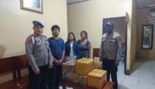 Barang bukti yang diamankan bersama pembawa/pemilik ke Kantor Polsek Kawasan Pelabuhan Poumako, Senin 16 Februari 2026. (Foto: Polsek Kawasan Pelabuhan Poumako)
