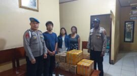 Barang bukti yang diamankan bersama pembawa/pemilik ke Kantor Polsek Kawasan Pelabuhan Poumako, Senin 16 Februari 2026. (Foto: Polsek Kawasan Pelabuhan Poumako)