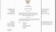 Dokumen Instruksi Bupati Mimika tentang pembatasan waktu operasional tempat hiburan dan penjualan minuman beralkohol serta larangan penimbunan bahan makanan selama bulan suci Ramadan dan Hari Raya Idul Fitri 1447 Hijriah di Kabupaten Mimika. (Foto: Tangkapan layar file pdf Instruksi Bupati Mimika)