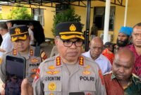 Kapolda Papua Tengah, Kombes Pol Jeremias Rontini, saat ditemui awak media di Mapolres Mimika, Kamis (26/2/2026). (Foto: Galeri Papua/Ahmad)