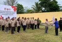 Momen pelantikan pengurus Perbakin Kabupaten Mimika di Lapangan Tembak Ismail Toduho, Mako Brimob Batalyon B Pelopor Sat Brimob Polda Papua Tengah, Jumat (27/2/2026). (Foto: Galeri Papua/Ahmad)