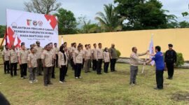 Momen pelantikan pengurus Perbakin Kabupaten Mimika di Lapangan Tembak Ismail Toduho, Mako Brimob Batalyon B Pelopor Sat Brimob Polda Papua Tengah, Jumat (27/2/2026). (Foto: Galeri Papua/Ahmad)