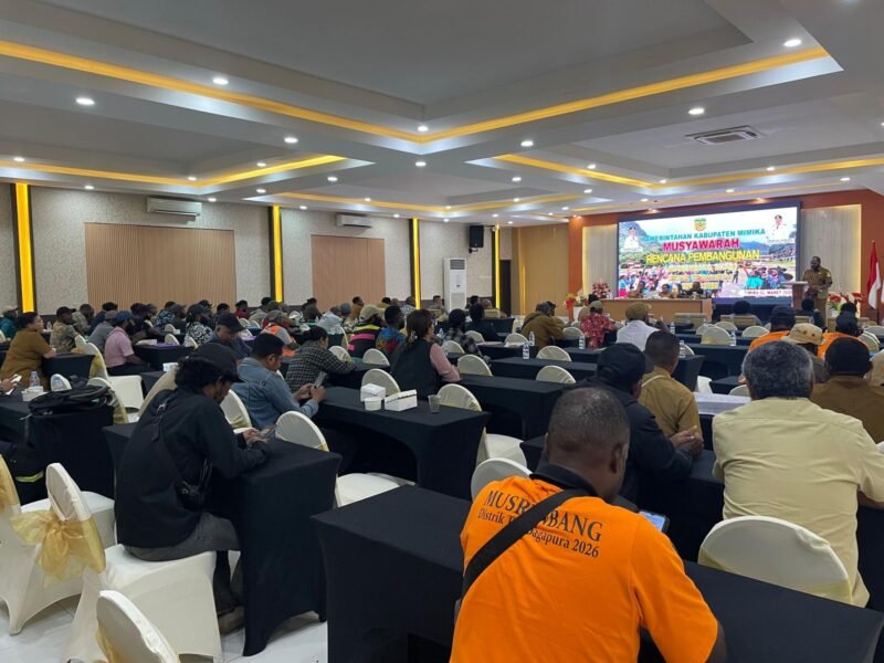 Suasana Musrenbang Distrik Tembagapura di Hotel Grand Tembaga, Jl. Yos sudarso, Timika, Papua Tengah, Senin (2/3/26). (Foto: Galeri Papua/Kevin Kurni)