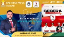 Ketua Badan Pengurus Daerah (BPD) HIPMI Papua Tengah, Yoti Gire, menyatakan dukungan terhadap penyelenggaraan Piala Gubernur Liga 4 Provinsi Papua Tengah. (Foto: Panitia Liga 4 Papua Tengah)