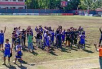 Selebrasi pemain Persipuncak usai menaklukkan Persido Dogiyai pada laga semifinal Liga 4 di Stadion Wania Imipi, Senin (16/3/2026). (Foto: Galeri Papua/Ahmad)
