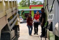 Pertamina Patra Niaga Regional II Papua Tengah bersama Disperindag saat menyisir SPBU SP 2 dalam sidak darurat, Rabu (18/3/2026) pagi. (Foto: Galeri Papua/Ahmad)