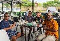 Tim Koordinator Daerah Indonesia Creative Cities Network (ICCN) Provinsi Papua Tengah melakukan pertemuan dan koordinasi bersama kandidat Koordinator ICCN Kabupaten Mimika, Rabu (18/3/2026) siang, di Timika. (Foto: Istimewa)