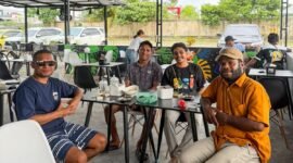 Tim Koordinator Daerah Indonesia Creative Cities Network (ICCN) Provinsi Papua Tengah melakukan pertemuan dan koordinasi bersama kandidat Koordinator ICCN Kabupaten Mimika, Rabu (18/3/2026) siang, di Timika. (Foto: Istimewa)