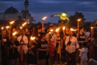 Pawai ogoh-ogoh pada perayaan Tawur Agung Kesanga menyambut Hari Raya Nyepi Tahun Saka 1948/2026 di Kabupaten Mimika, Papua Tengah, Rabu (18/3/2026). (Foto: Galeri Papua/Kevin Kurni)