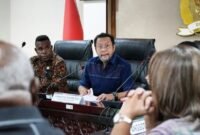 Pertemuan antara Pimpinan dan anggota Dewan Perwakilan Daerah Republik Indonesia bersama Asosiasi Majelis Rakyat Papua (MRP) se-Tanah Papua di Nusantara III Kompleks Parlemen, Senayan, Jakarta, Jumat (10/4/2026). (Foto: Dok. DPD RI)