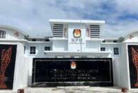Gedung Kantor KPU Mimika yang berlokasi di jalan Irigasi, Timika, Papua Tengah. (Foto: Istimewa/Anya Fatma)