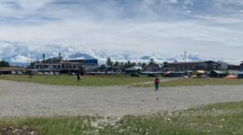 Lapangan Pasar Lama Timika yang akan dijadikan ruang terbuka hijau. (Foto: Galeri Papua/Ahmad)