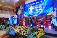 Finalis Duta Bahasa Papua 2026 pada malam puncak pemilihan duta bahasa Papua di Kota Jayapura, Sabtu, 11 April 2026. Galeripapua/Ikbal Asra 
