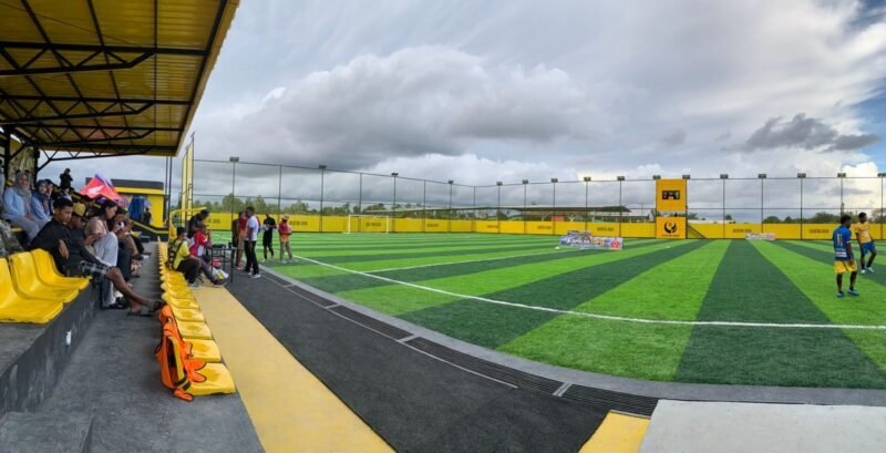 Suasana Goldstone Arena yang menjadi panggung turnamen Mini Soccer Kapolda Cup II. (Foto: Galeri Papua/Ahmad)