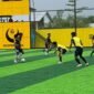 Pertandingan SMKN 2 melawan SMK Kasih Refael dalam turnamen Mini Soccer Kapolda Cup II di Mimika. (Foto: Galeri Papua/Ahmad)