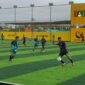 SMK PK Yapis Timika melakoni SMK Harapan dalam babak penyisihan grup terakhir Turnamen Minisoccer Kapolda  Cup II di Goldstone Arena, Minggu (17/5/2026), (Foto: Galeri Papua/Ahmad)