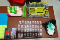 Sejumlah barang bukti yang diamankan polisi. (Foto: SatResnarkoba)