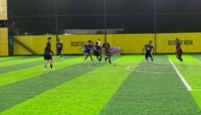 Pertandingan perebutan juara 1 dan 2 Internal Polri Kapolda Cup II antara PS Pas 3 Pelopor Mabes Polri vs Batlyon B Pelopor Timika di Goldstone Arena, Rabu (20/5/2026). (Foto: Galeri Papua/Ahmad)