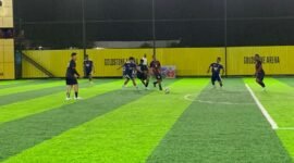 Pertandingan perebutan juara 1 dan 2 Internal Polri Kapolda Cup II antara PS Pas 3 Pelopor Mabes Polri vs Batlyon B Pelopor Timika di Goldstone Arena, Rabu (20/5/2026). (Foto: Galeri Papua/Ahmad)