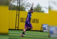 Pertandingan SMA SMRT 76 kontra SMK Yapis dalam turnamen Mini Soccer Kapolda Cup Season II antar SMA di Goldstone Arena, Jalan Irigasi, Timika, Rabu (13/5/2026) sore. (Foto: Istimewa/Fernando Rio)