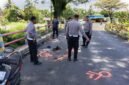 Polisi lalu lintas melakukan olah tempat kejadian perkara di Jalan Poros Mapurujaya KM 10, Mimika, Jumat, 1 Mei 2026. Galeripapua/Istimewa