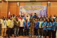 Para pimpinan organisasi kepemudaan, KNPI, dan organisasi Cipayung se-Tanah Papua berfoto bersama usai deklarasi dukungan kepada Sopater Sam untuk maju sebagai calon Ketua Umum DPP KNPI di Kota Jayapura, Papua, Senin, 11 Mei 2026. Galeripapua/Istimewa
