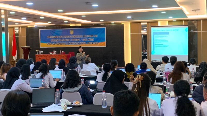 Suasana kegiatan evaluasi sistem pencatatan gizi 26 puskesmas di Ballroom Hotel Horison Diana Timika, Rabu (17/6/2026). (Foto: Galeri Papua/Ahmad)