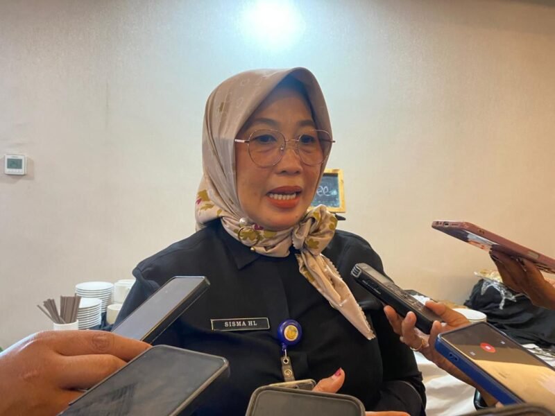 Sekertaris Dinas Kesehatan Mimika, Dr. Sisma HL, saat diwawancarai awak media.(Foto: Galeri Papua/Kevin Kurni)