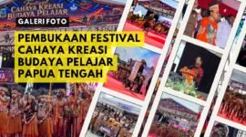 Sampul Galeri Foto momen pembukaan Festival Cahaya Kreasi Budaya Pelajar Papua Tengah 2026. (Foto: Galeri Papua/Endy Langobelen)