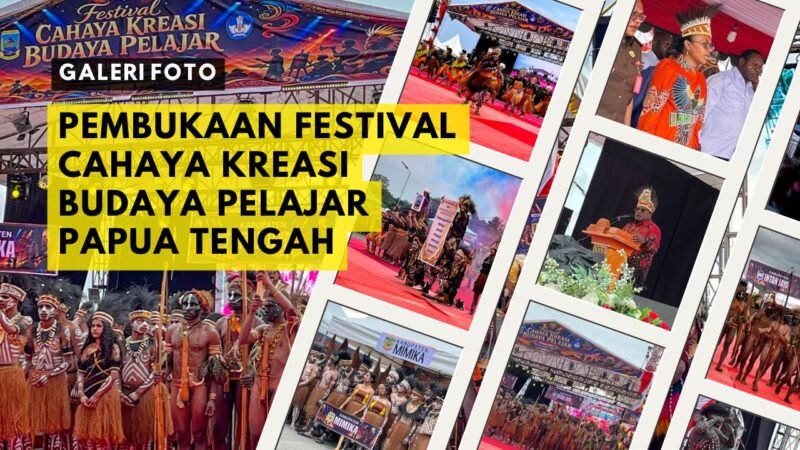 Sampul Galeri Foto momen pembukaan Festival Cahaya Kreasi Budaya Pelajar Papua Tengah 2026. (Foto: Galeri Papua/Endy Langobelen)