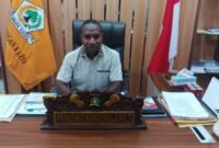 Ketua DPRK Mimika, Primus Natikapareyau. (Foto: Galeri Papua/Kevin Kurni)