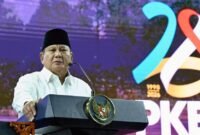 Presiden Prabowo Subianto menghadiri peringatan Hari Lahir (Harlah) Partai Kebangkitan Bangsa (PKB) ke-28 yang digelar di Jakarta International Convention Center (JICC), Jakarta, pada Kamis, 23 Juli 2026. Foto: BPMI Setpres/Cahyo