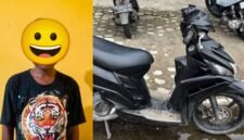 Pelaku dan barang bukti yang diamankan. (Foto: Istimewa/Humas Polres Mimika)