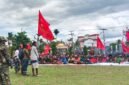 KNPB Mimika melakukan aksi demonstrasi di halaman Kantor DPRK Mimika, Jalan Cendrawasih, Timika, Papua Tengah, Sabtu (15/8/2026). (Foto: Galeri Papua/Kevin Kurni)