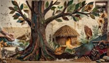 Ilustrasi puisi Suara Pepohonan (Foto: Galeri Papua/Endy Langobelen regenerated by Gemini AI)
