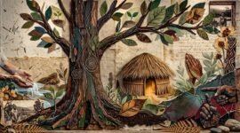 Ilustrasi puisi Suara Pepohonan (Foto: Galeri Papua/Endy Langobelen regenerated by Gemini AI)