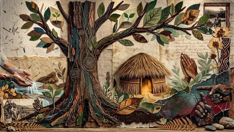Ilustrasi puisi Suara Pepohonan (Foto: Galeri Papua/Endy Langobelen regenerated by Gemini AI)