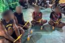 Lima terduga pelaku dibawa ke Mapolres Mimika Mile 32 untuk penanganan hukum lebih lanjut. (Foto: Humas Polres Mimika)
