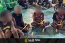 Lima terduga pelaku dibawa ke Mapolres Mimika Mile 32 untuk penanganan hukum lebih lanjut. (Foto: Humas Polres Mimika)
